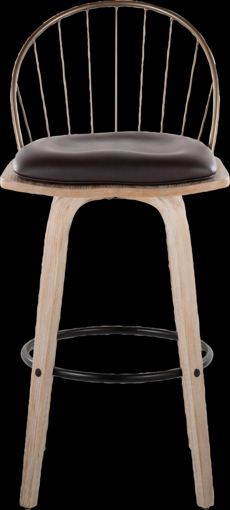 Charlias IX Brown Barstool, Set of 2 - Thumbnail - Image 7