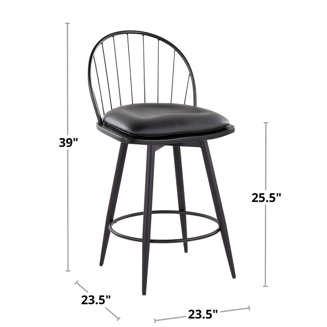 Charlias V Black Swivel Counter Height Stool, Set of 2 - Thumbnail - Image 12