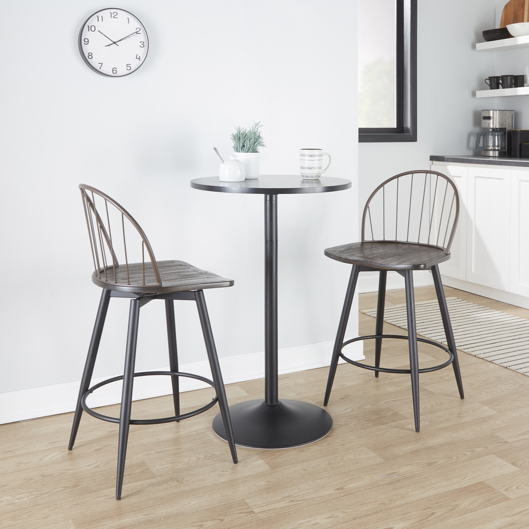 Charlias V Black Swivel Counter Height Stool, Set of 2 - Thumbnail - Image 5