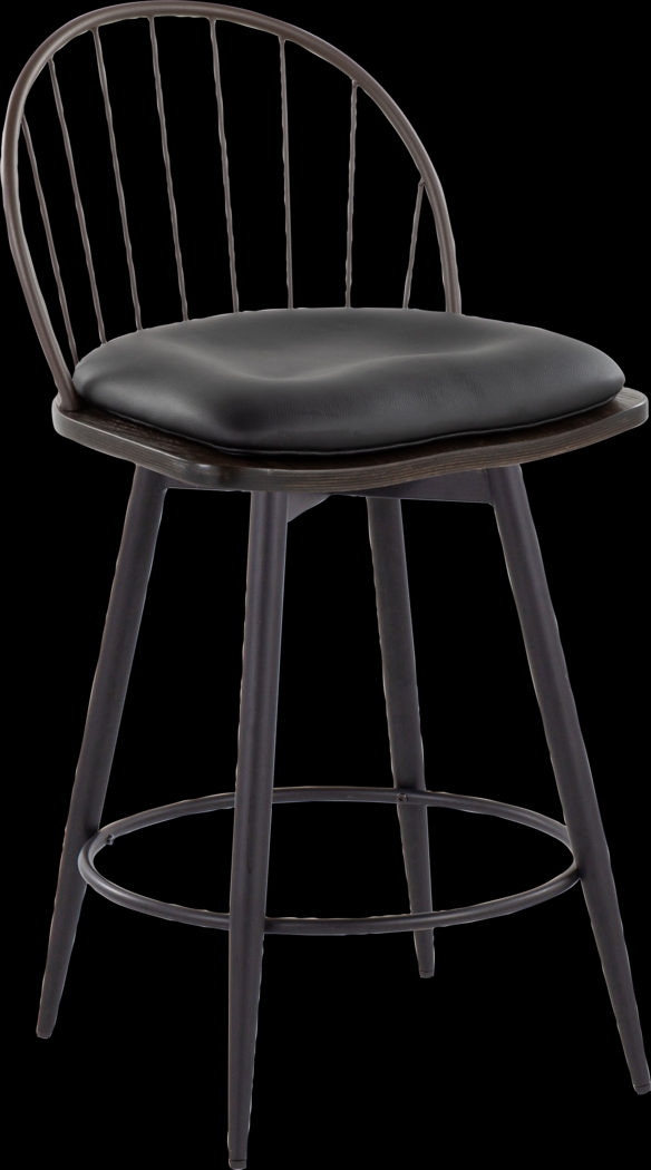 Charlias V Black Swivel Counter Height Stool, Set of 2 - Thumbnail - Image 6
