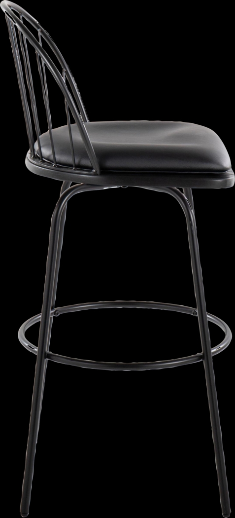 Charlias VI Black Swivel Barstool, Set of 2 - Thumbnail - Image 6