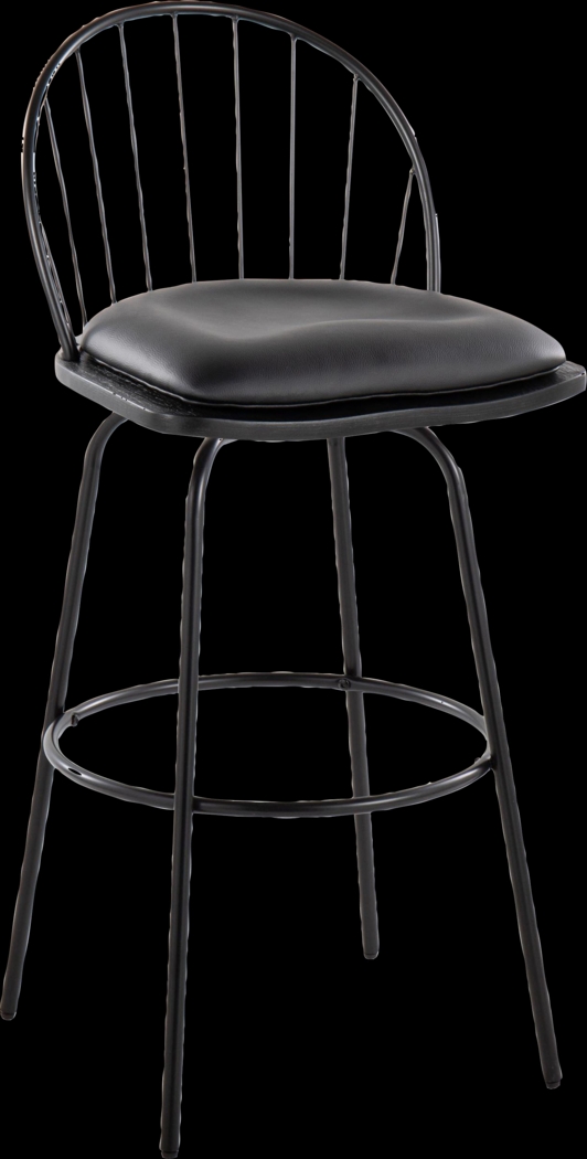 Charlias VI Black Swivel Barstool, Set of 2 - Thumbnail - Image 7