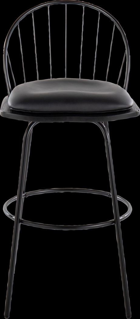 Charlias VI Black Swivel Barstool, Set of 2 - Thumbnail - Image 8
