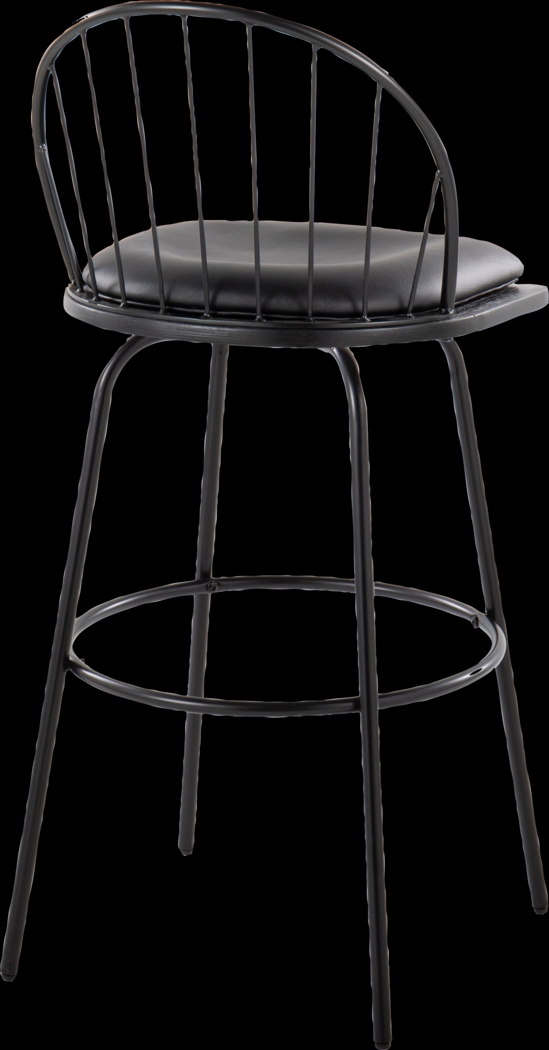 Charlias VI Black Swivel Barstool, Set of 2 - Thumbnail - Image 9