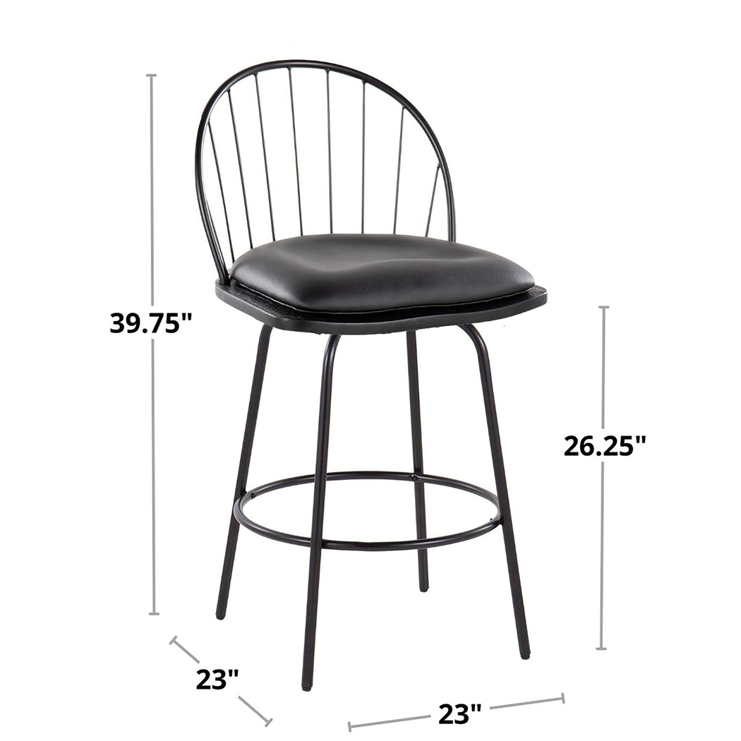 Charlias VI Black Swivel Counter Height Stool, Set of 2 - Thumbnail - Image 11