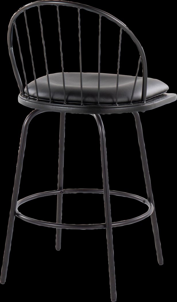 Charlias VI Black Swivel Counter Height Stool, Set of 2 - Thumbnail - Image 9