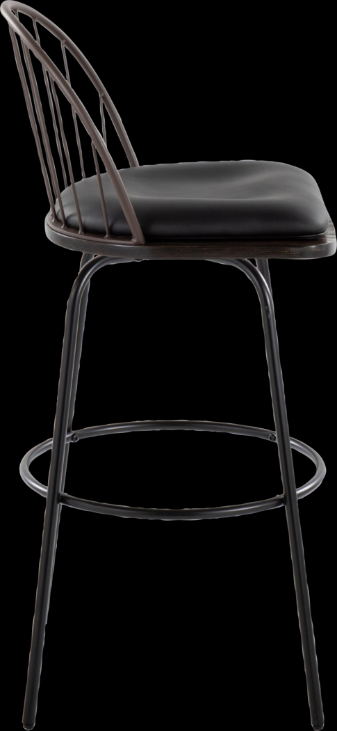 Charlias VII Black Swivel Barstool, Set of 2 - Thumbnail - Image 6