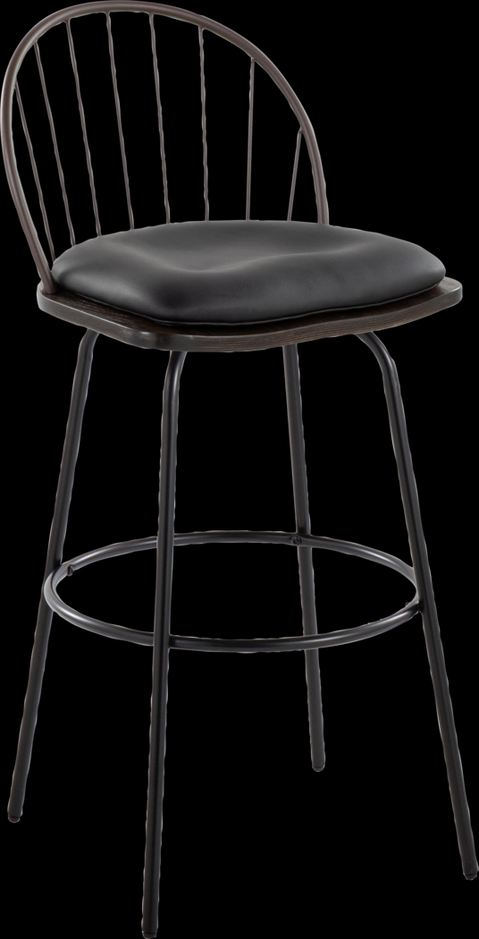 Charlias VII Black Swivel Barstool, Set of 2 - Thumbnail - Image 7