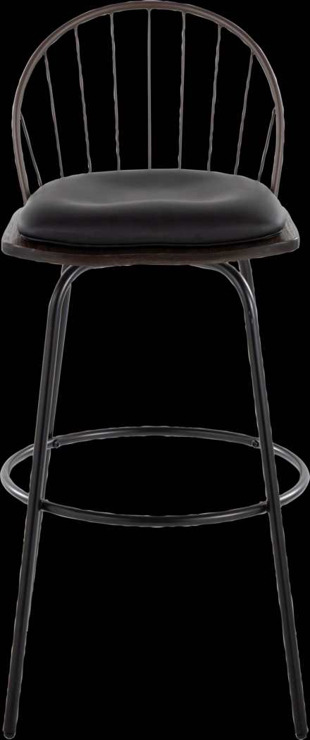 Charlias VII Black Swivel Barstool, Set of 2 - Thumbnail - Image 8