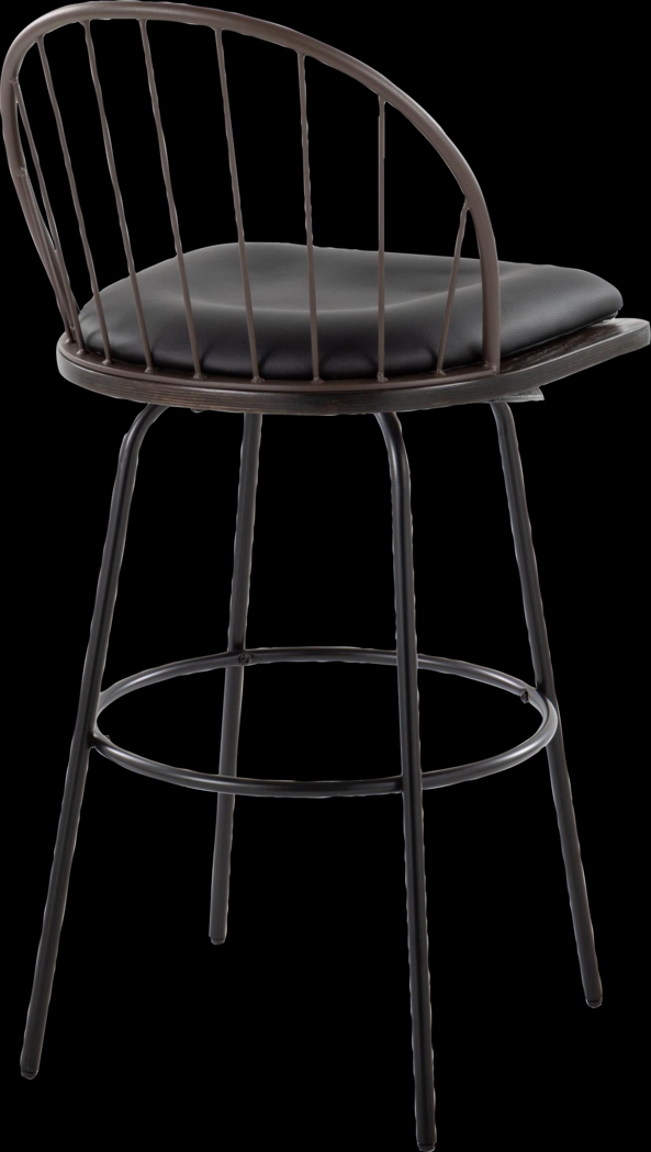 Charlias VII Black Swivel Barstool, Set of 2 - Thumbnail - Image 9