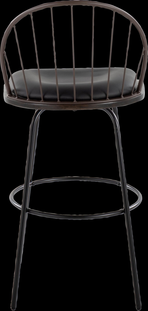 Charlias VII Black Swivel Barstool, Set of 2 - Thumbnail - Image 10