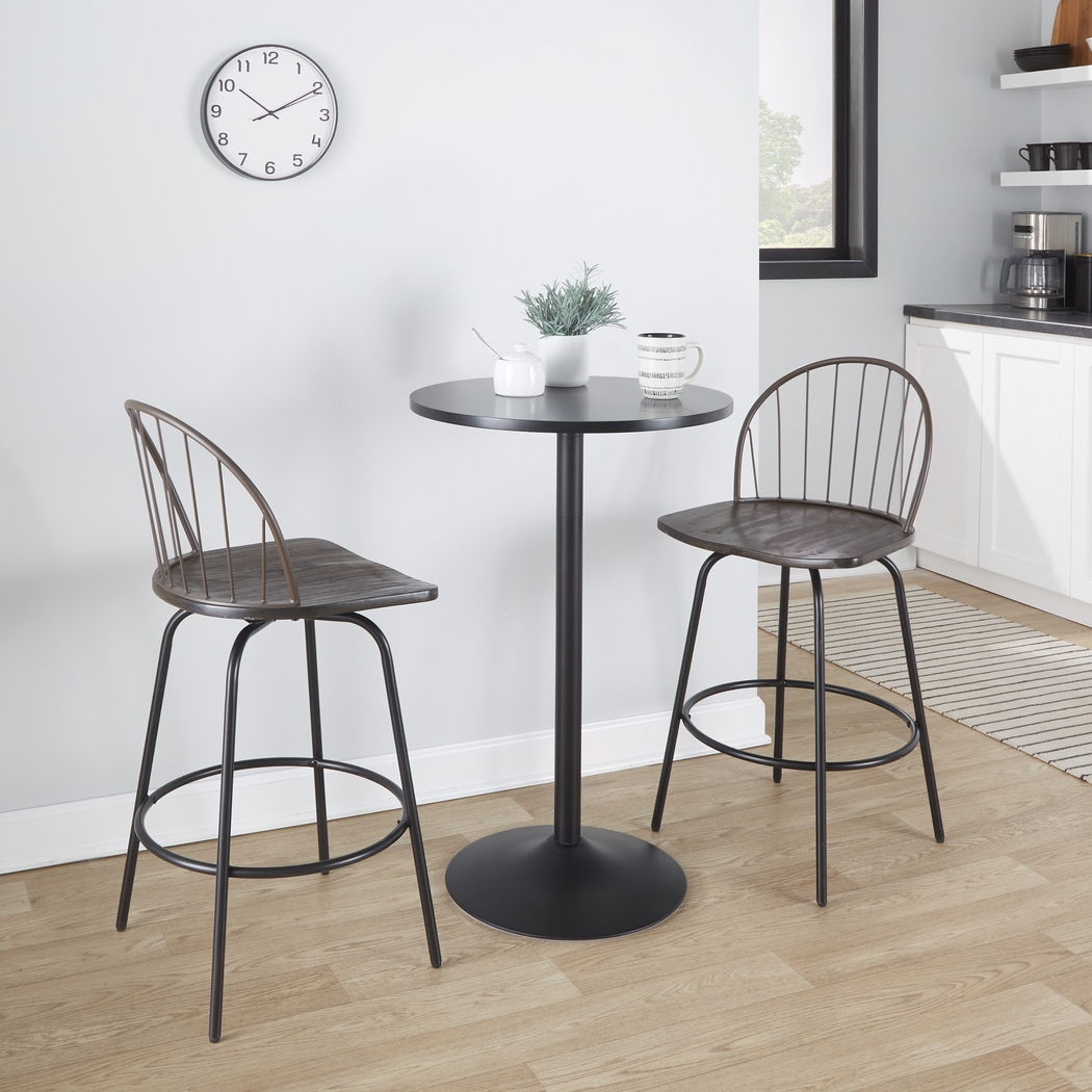 Charlias VII Black Swivel Counter Height Stool, Set of 2 - Thumbnail - Image 3