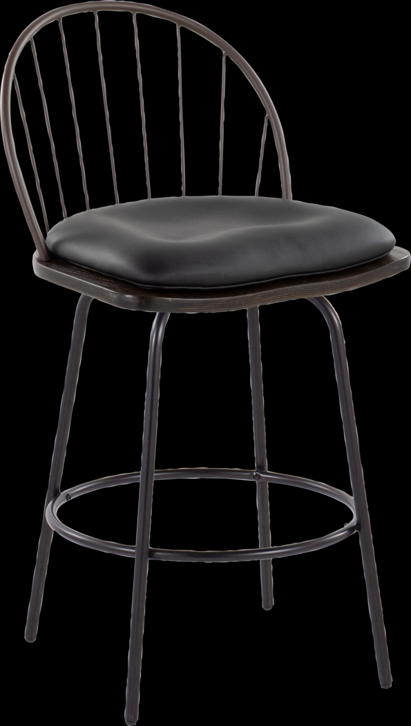 Charlias VII Black Swivel Counter Height Stool, Set of 2 - Thumbnail - Image 7