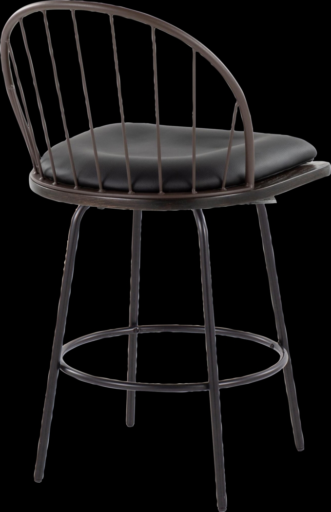 Charlias VII Black Swivel Counter Height Stool, Set of 2 - Thumbnail - Image 8