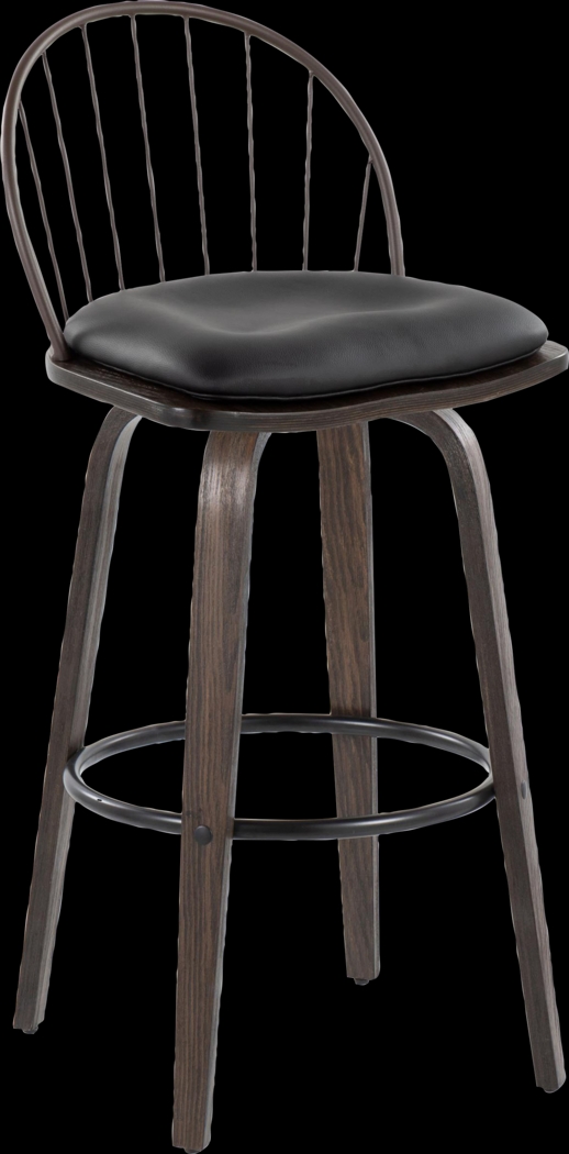Charlias VIII Black Swivel Barstool, Set of 2 - Thumbnail - Image 6