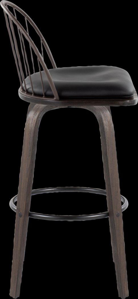Charlias VIII Black Swivel Barstool, Set of 2 - Thumbnail - Image 7