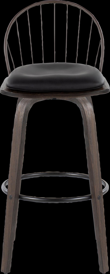 Charlias VIII Black Swivel Barstool, Set of 2 - Thumbnail - Image 8
