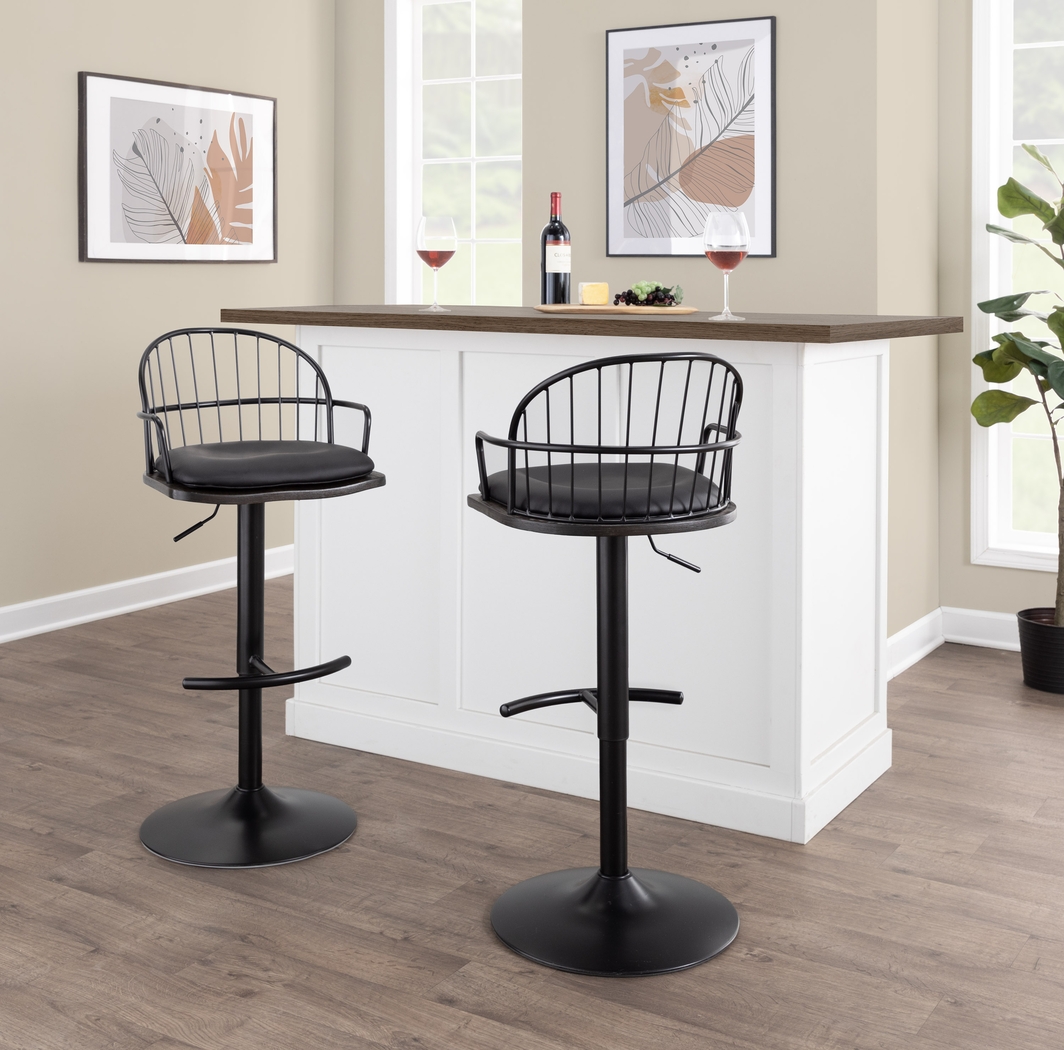 Charlias X Black Adjustable Barstool, Set of 2 - Thumbnail - Image 3
