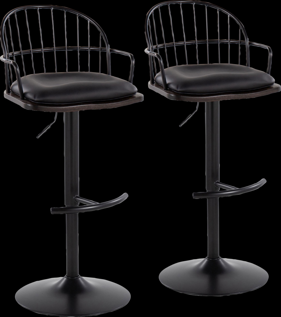 Charlias X Black Adjustable Barstool, Set of 2 - Thumbnail - Image 6