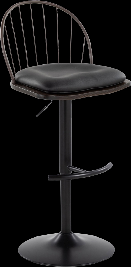 Charlias XII Black Adjustable Barstool, Set of 2 - Thumbnail - Image 6