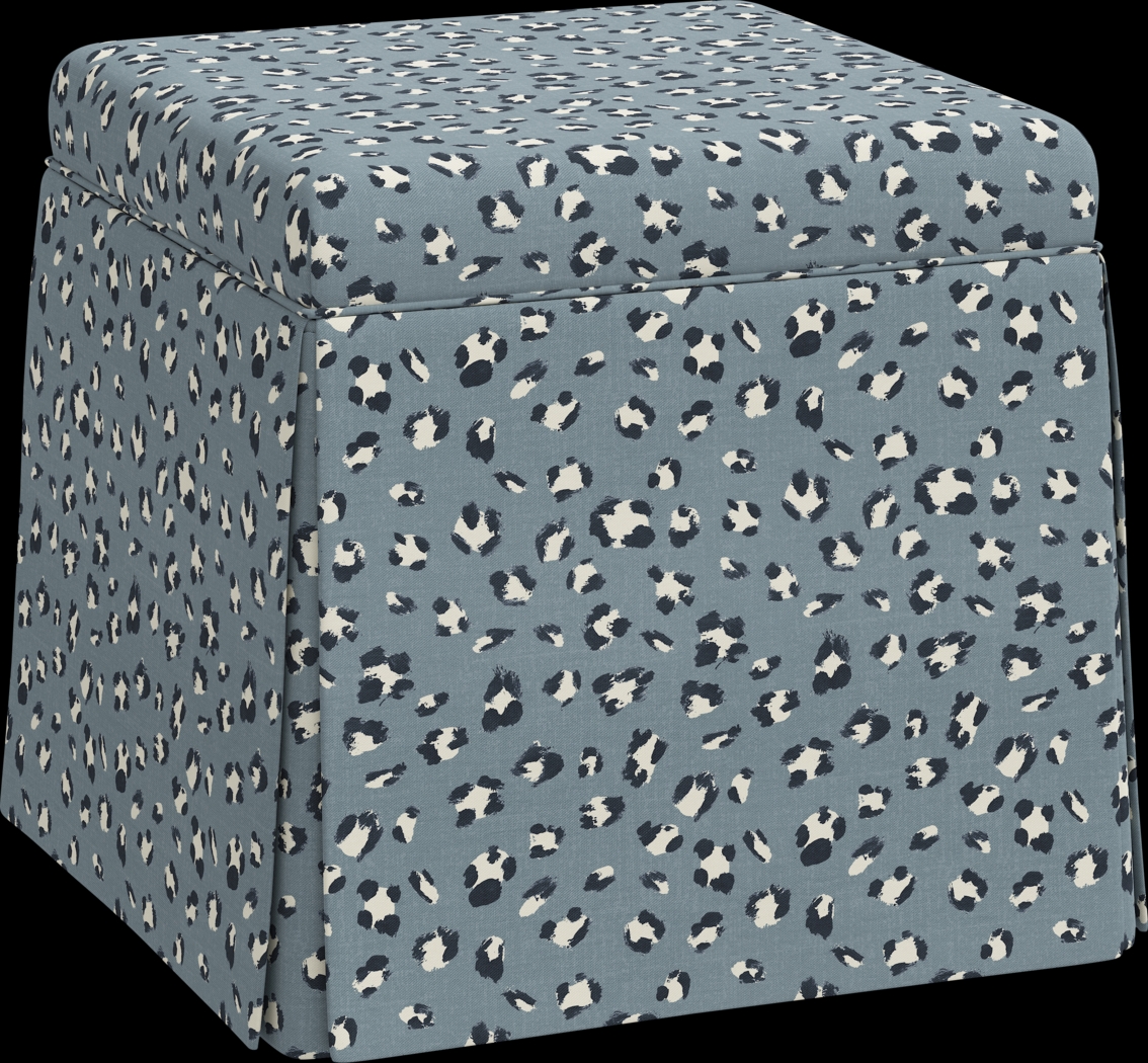 Charlick Blue Ottoman - Thumbnail - Image 2