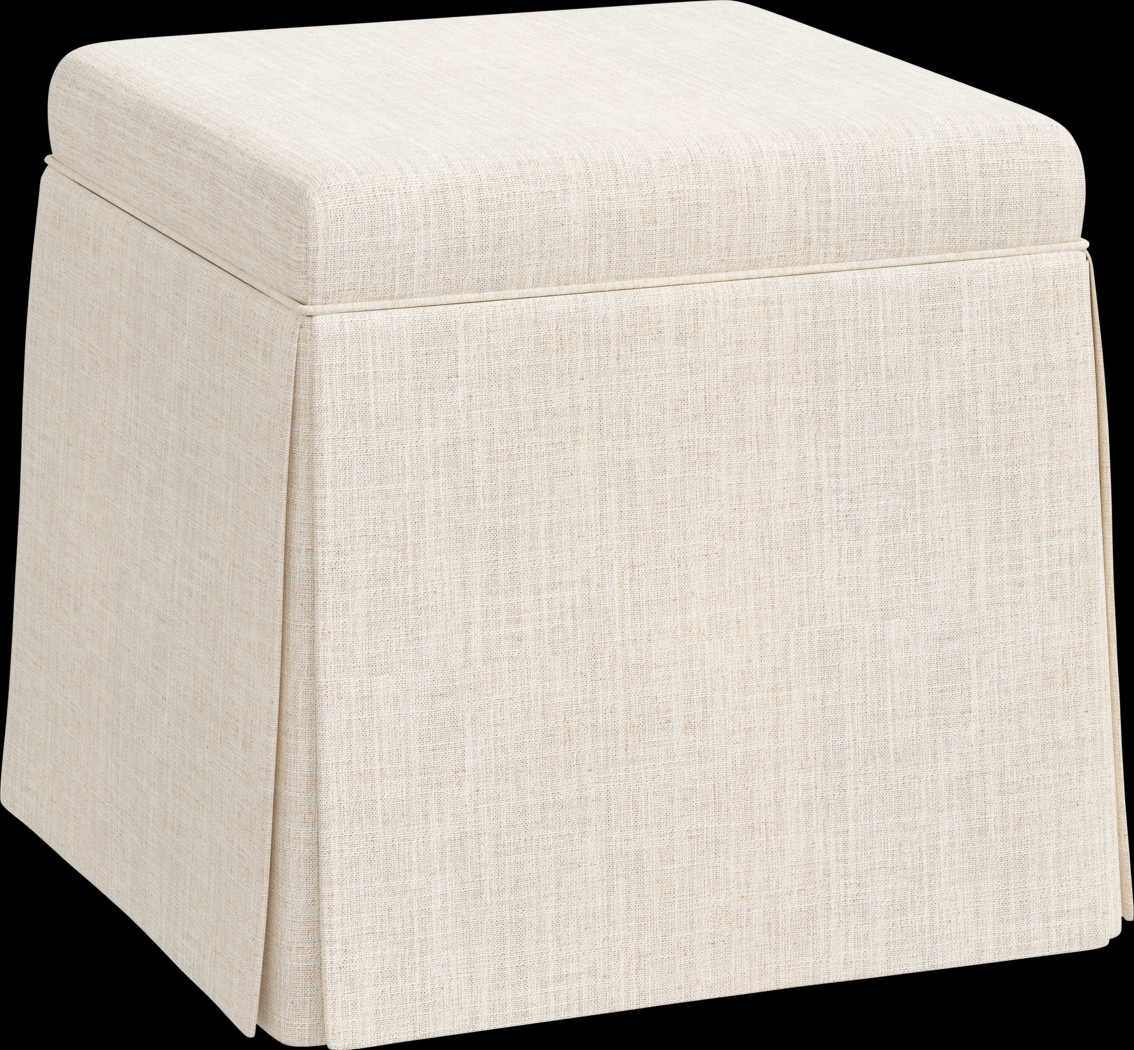 Charlick Cream Ottoman - Thumbnail - Image 2