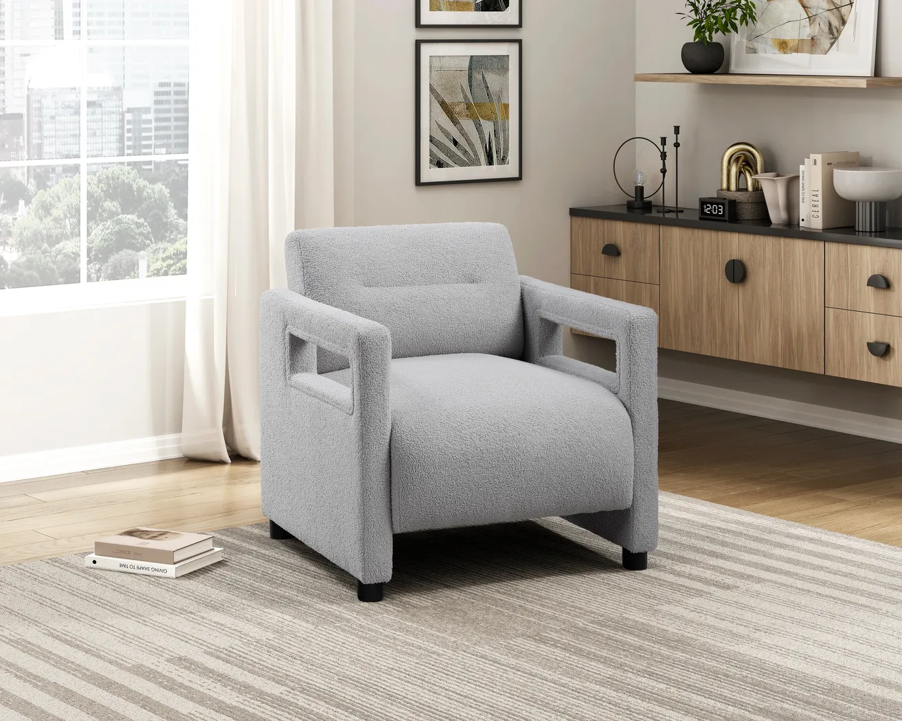 Charliza Gray Accent Chair - Thumbnail - Image 2