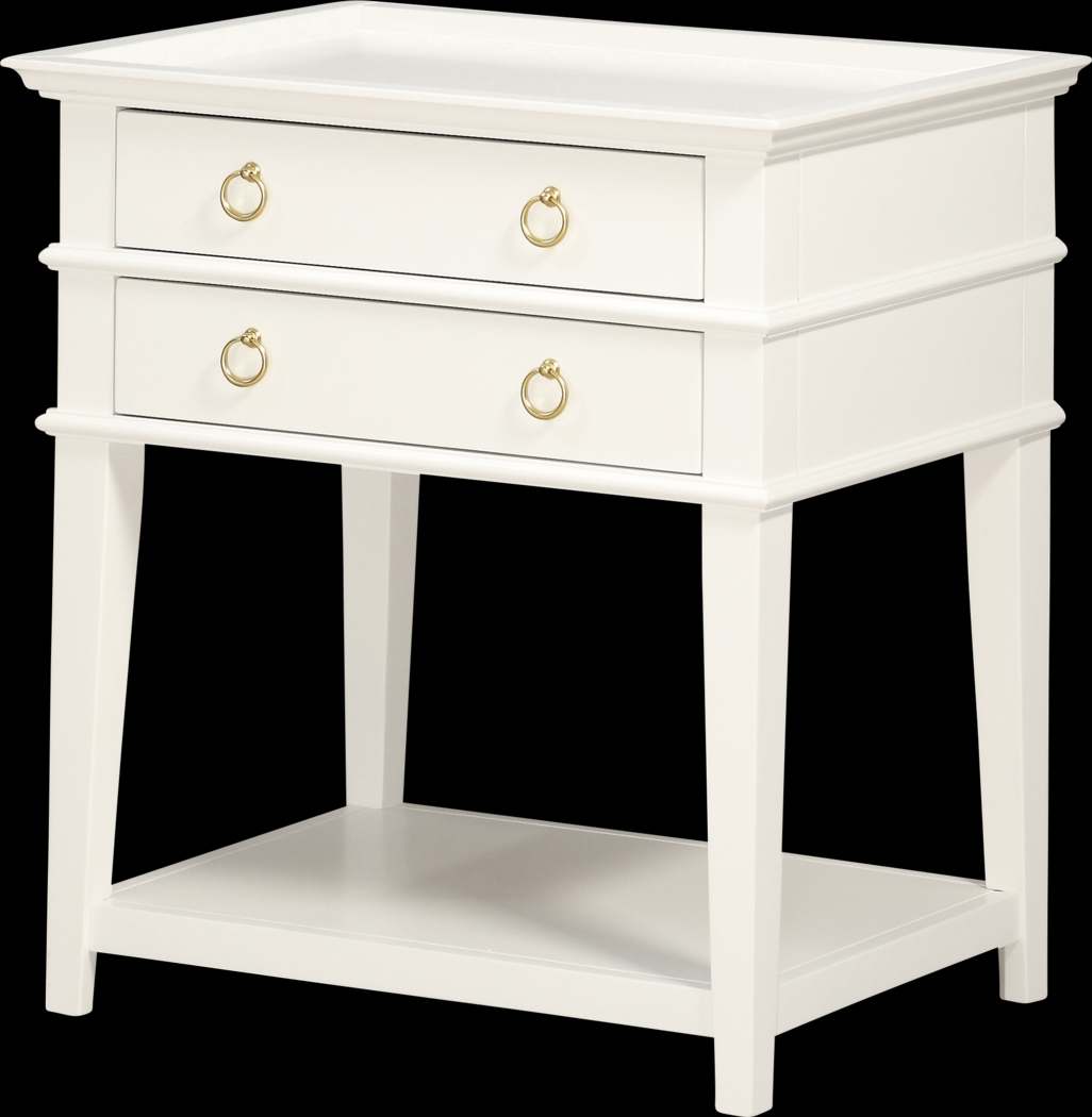 Charloma White End Table - Thumbnail - Image 1