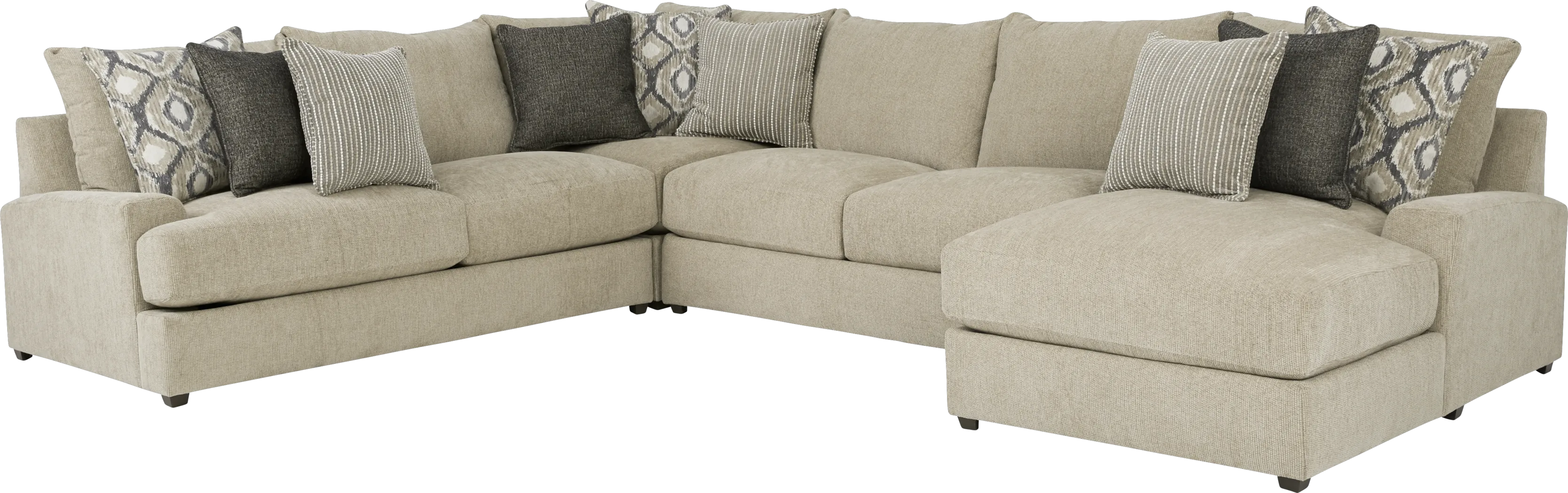 Charlotte Bay Beige 4 Pc Sectional - Thumbnail - Image 1