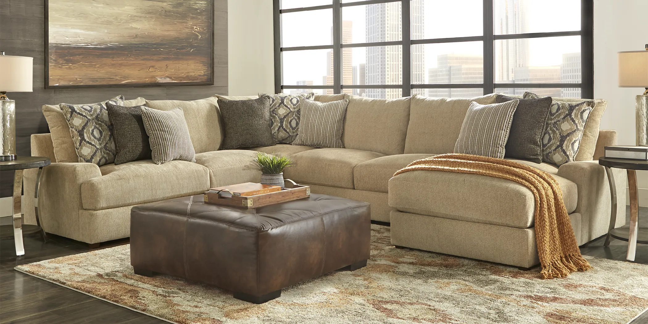 Charlotte Bay Beige 4 Pc Sectional - Thumbnail - Image 2