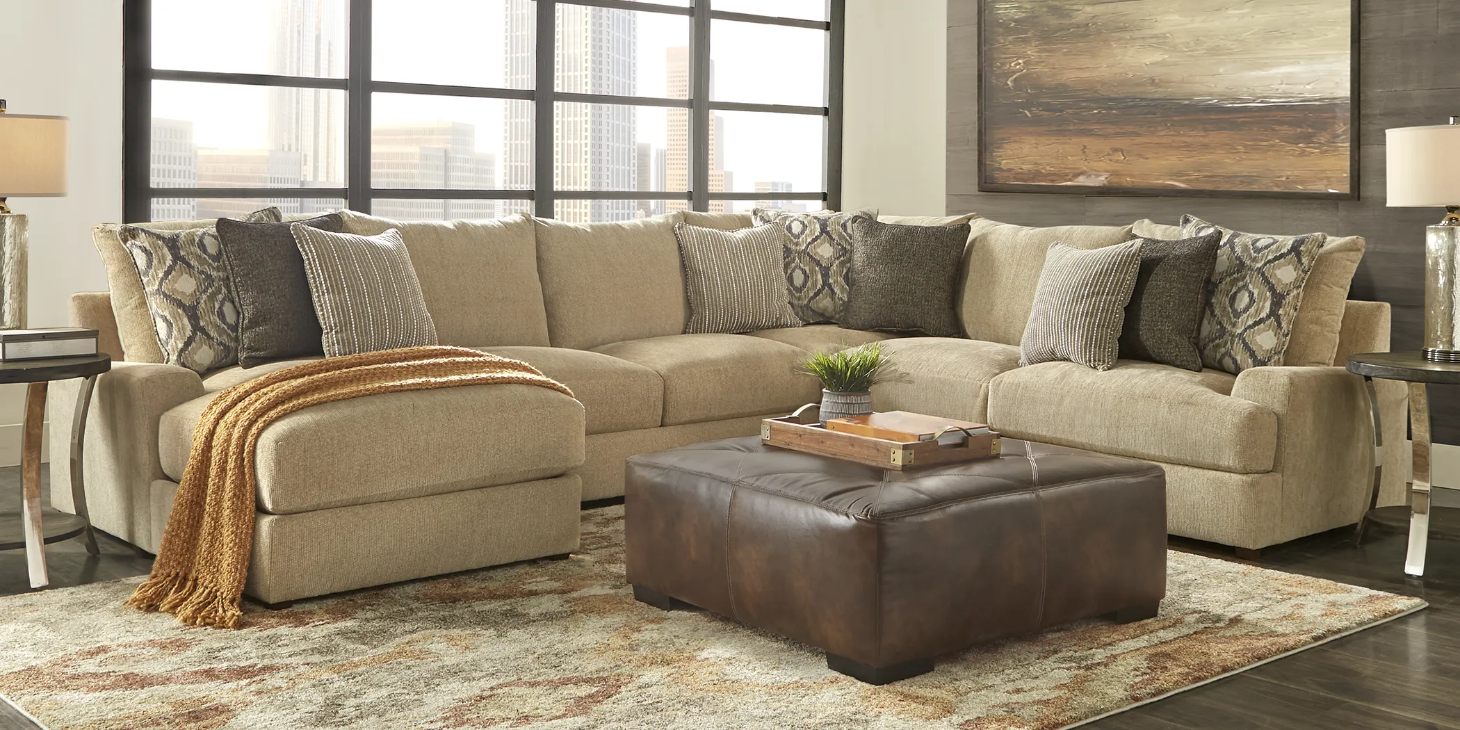 Charlotte Bay Beige 4 Pc Sectional - Thumbnail - Image 2