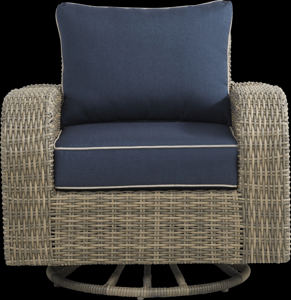 Charlotte Harbor Gray Outdoor Swivel Club Chair - Thumbnail - Image 2