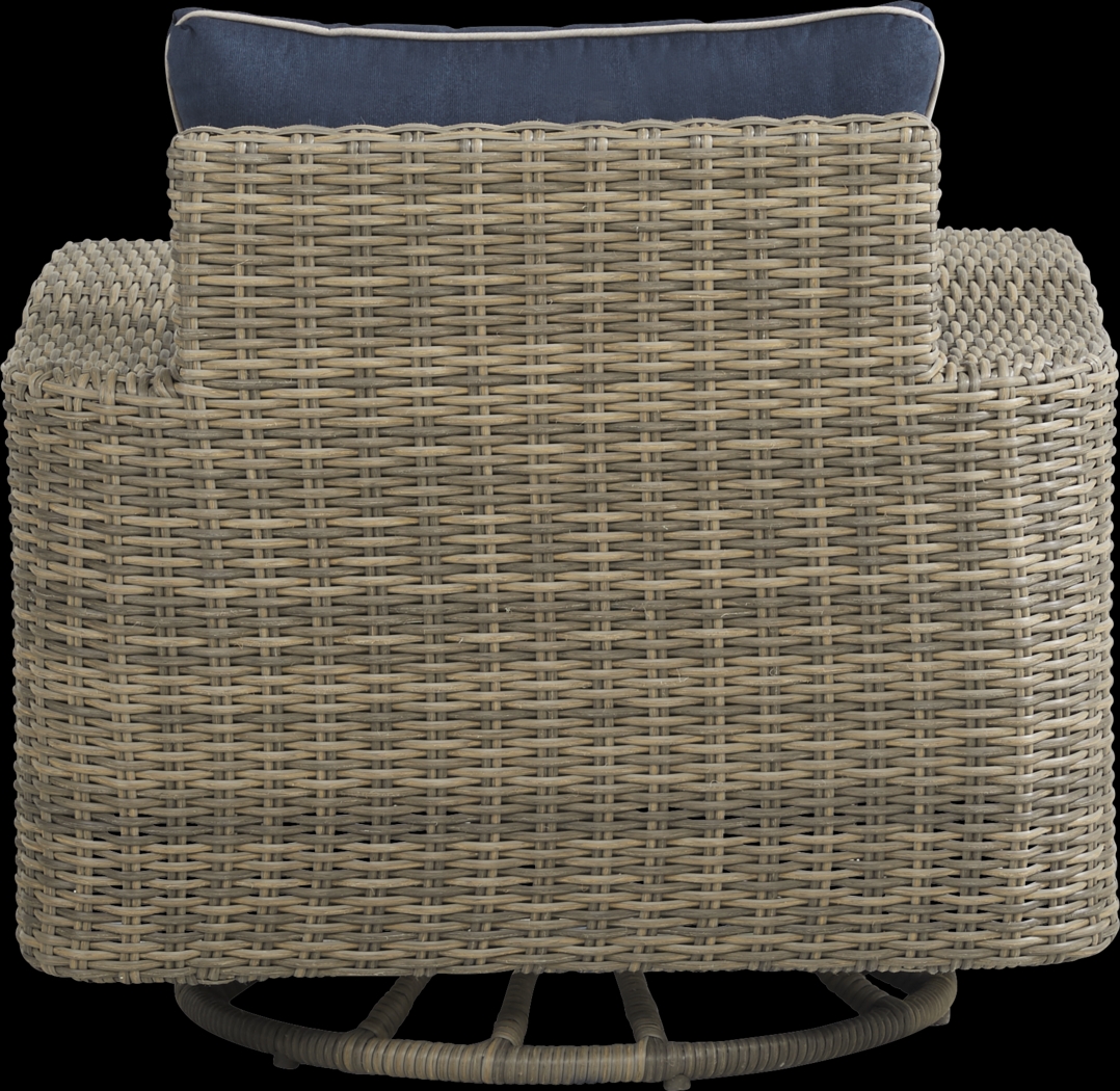 Charlotte Harbor Gray Outdoor Swivel Club Chair - Thumbnail - Image 3
