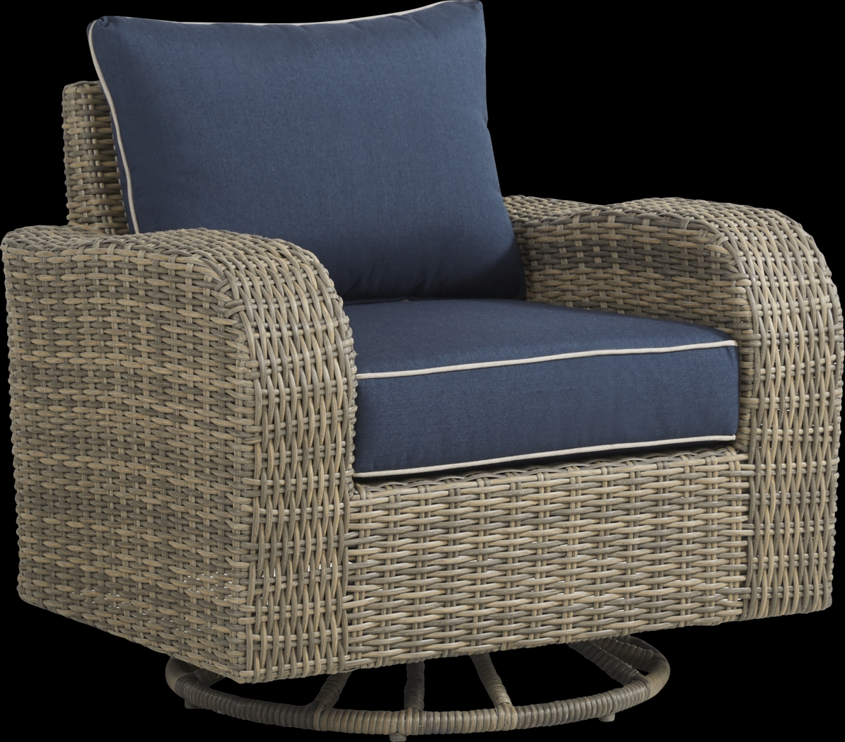 Charlotte Harbor Gray Outdoor Swivel Club Chair - Thumbnail - Image 1