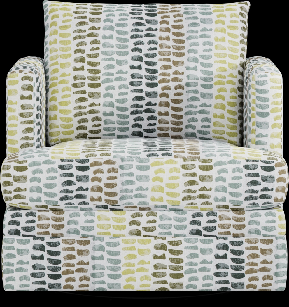 Charlton Park Green Swivel Accent Chair - Thumbnail - Image 2