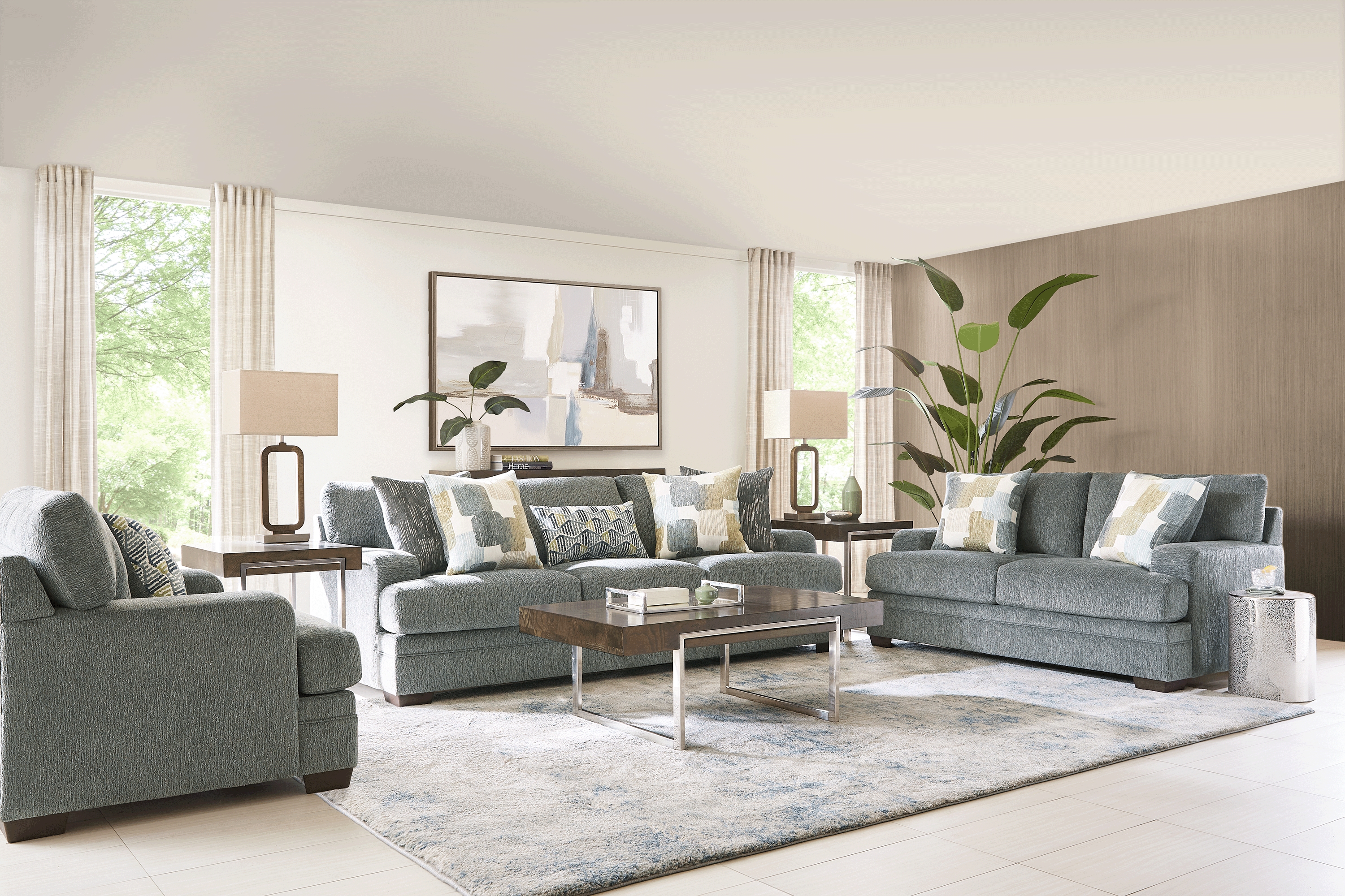 Charlton Street Slate 3 Pc Living Room - Thumbnail - Image 1