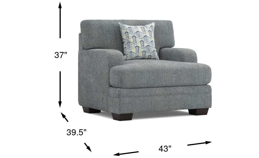 Charlton Street Slate Gray Polyester Fabric Chair | Rooms to Go