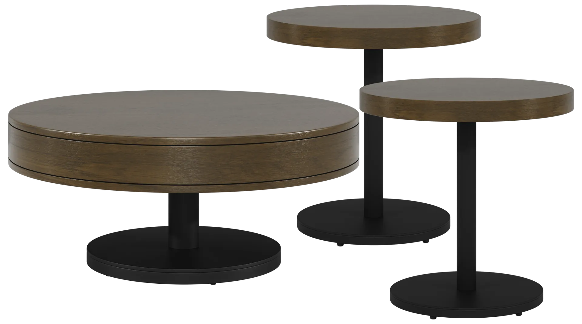 brown 3 pc table set