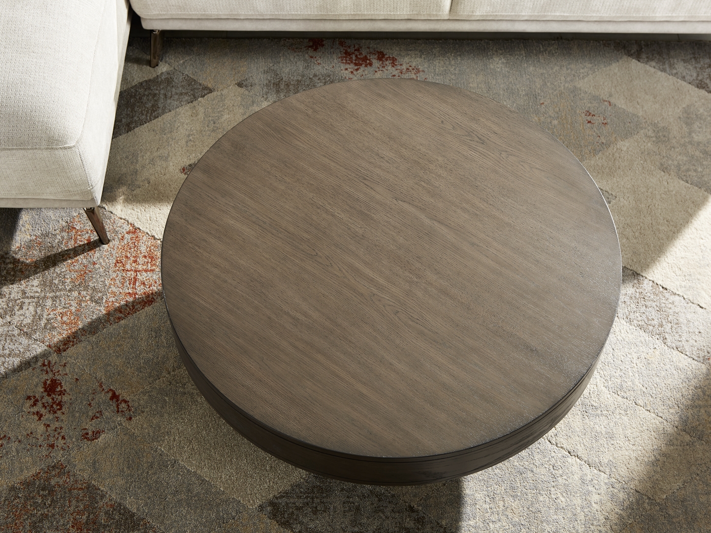Charmaine Brown Round Cocktail Table - Thumbnail - Image 3