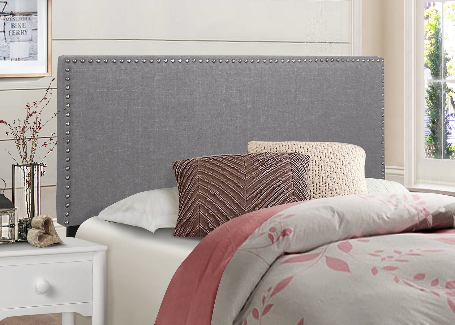 Charnwood Gray Full/Queen Upholstered Headboard - Thumbnail - Image 3