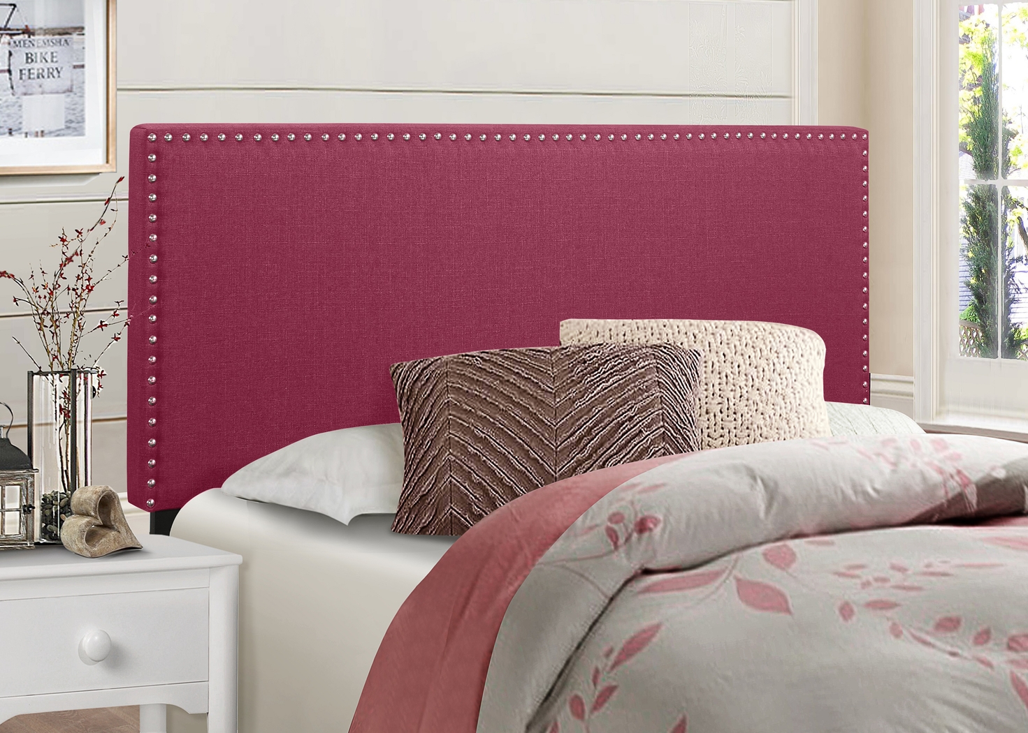 Charnwood Pink Full/Queen Upholstered Headboard - Thumbnail - Image 3