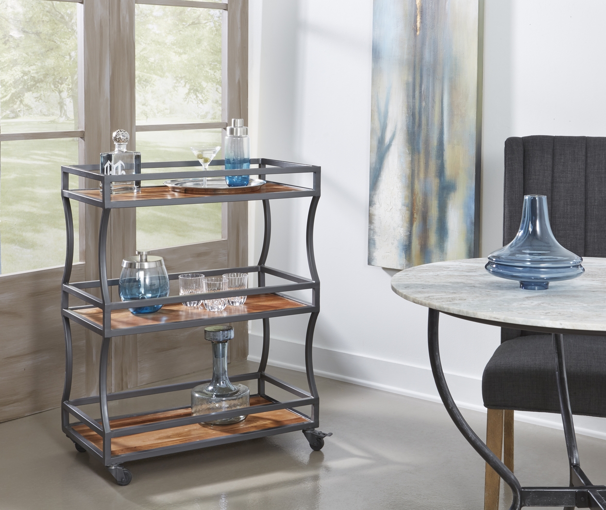 Charterstone Brown Bar Cart - Thumbnail - Image 4