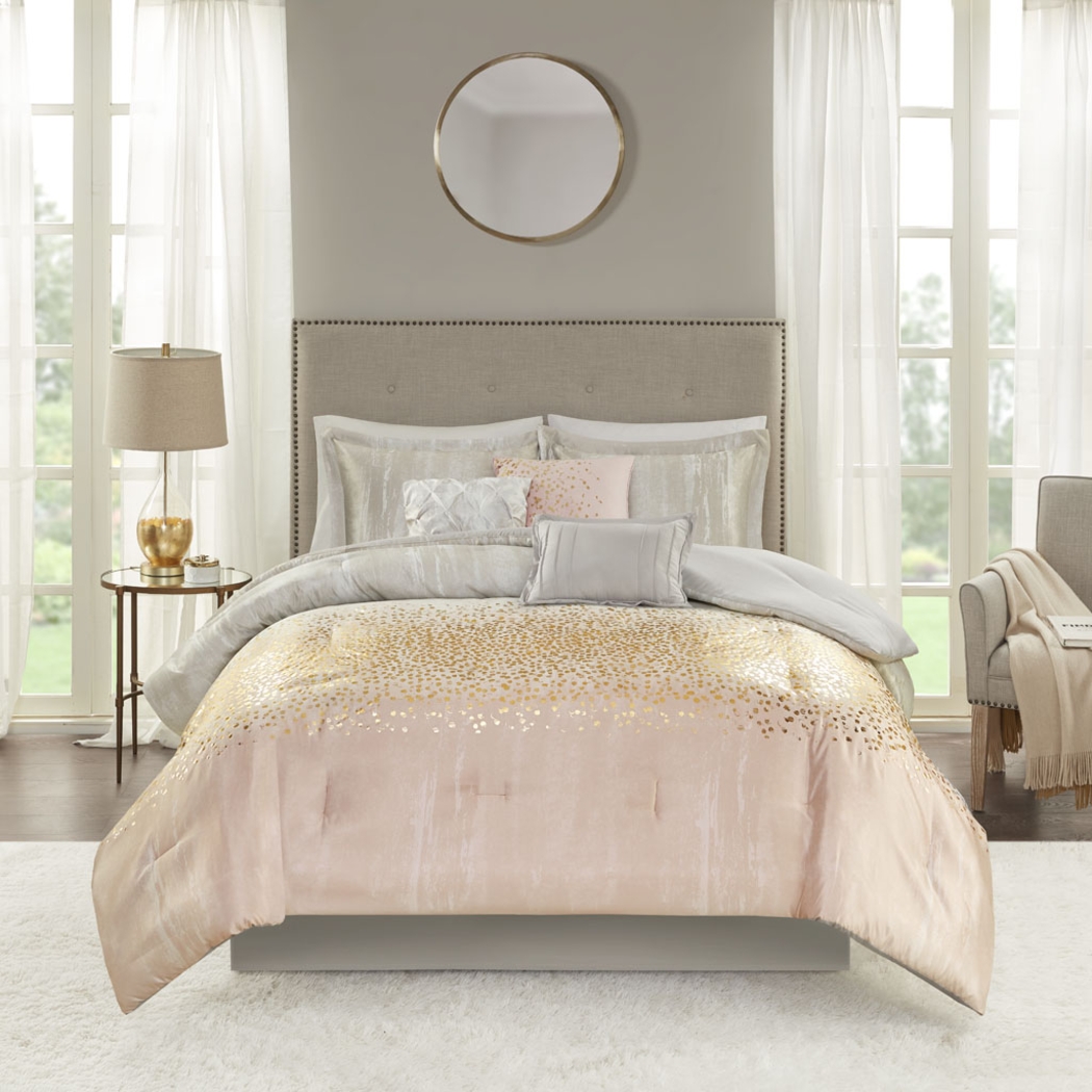 Chartes Blush 7 Pc Queen Comforter Set - Thumbnail - Image 1