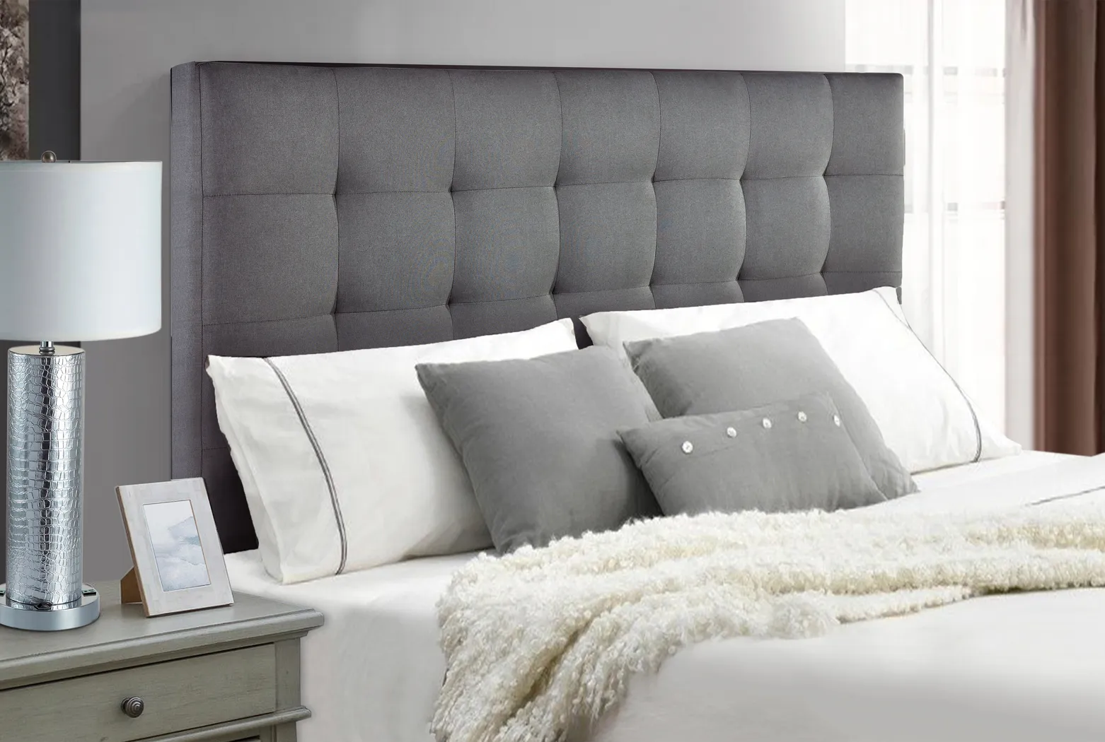 Chasey Gray King/California Headboard - Thumbnail - Image 2