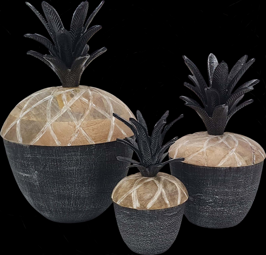 Chastanet Black Jar, Set of 3 - Thumbnail - Image 1