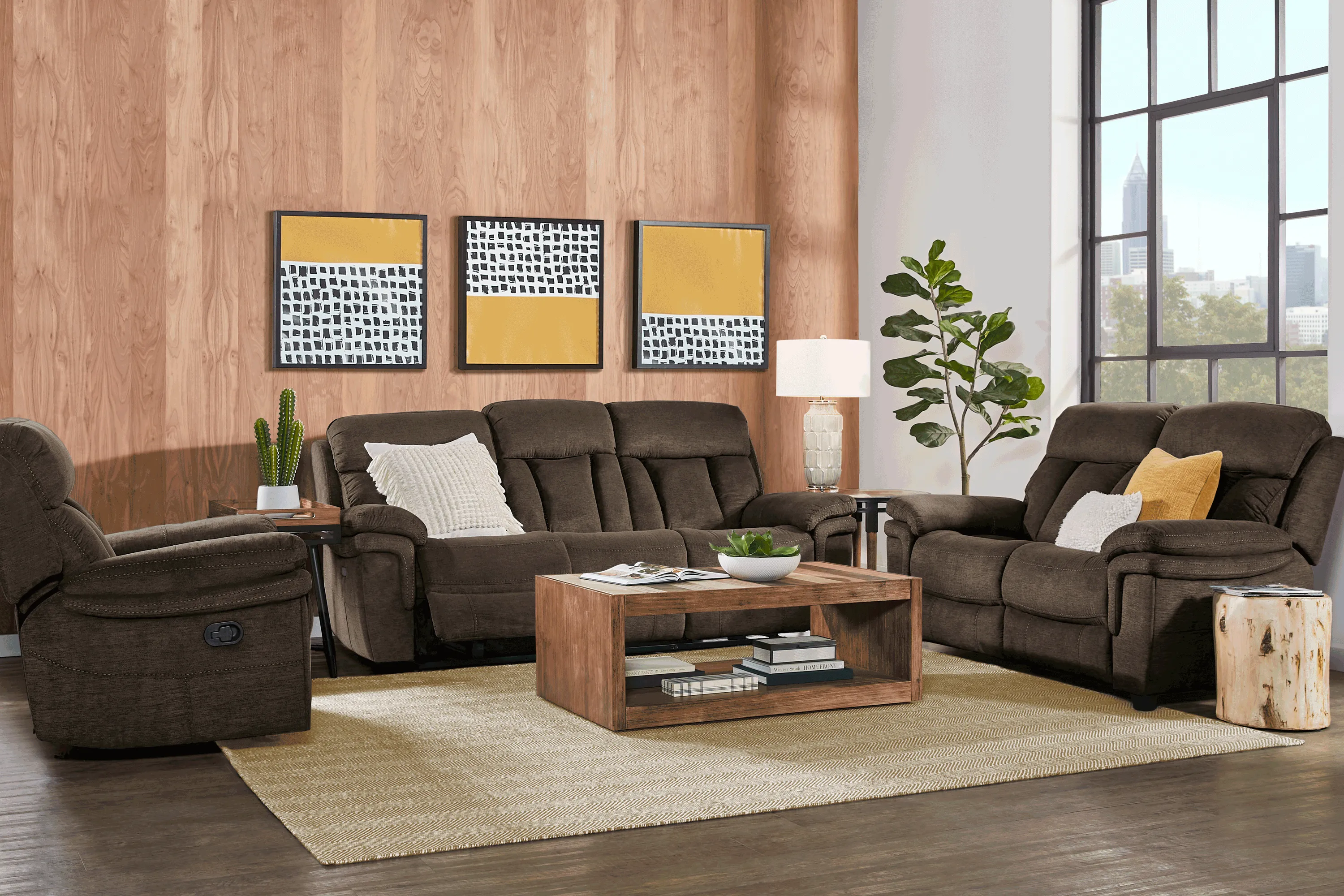 Chaston Brown 3 Pc Living Room with Reclining Sofa - Thumbnail - Image 1