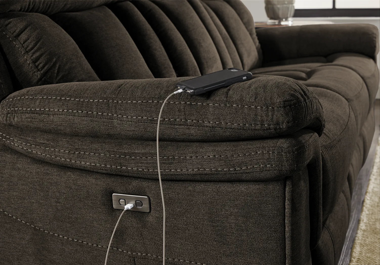 Chaston Brown Power Reclining Sofa - Thumbnail - Image 3