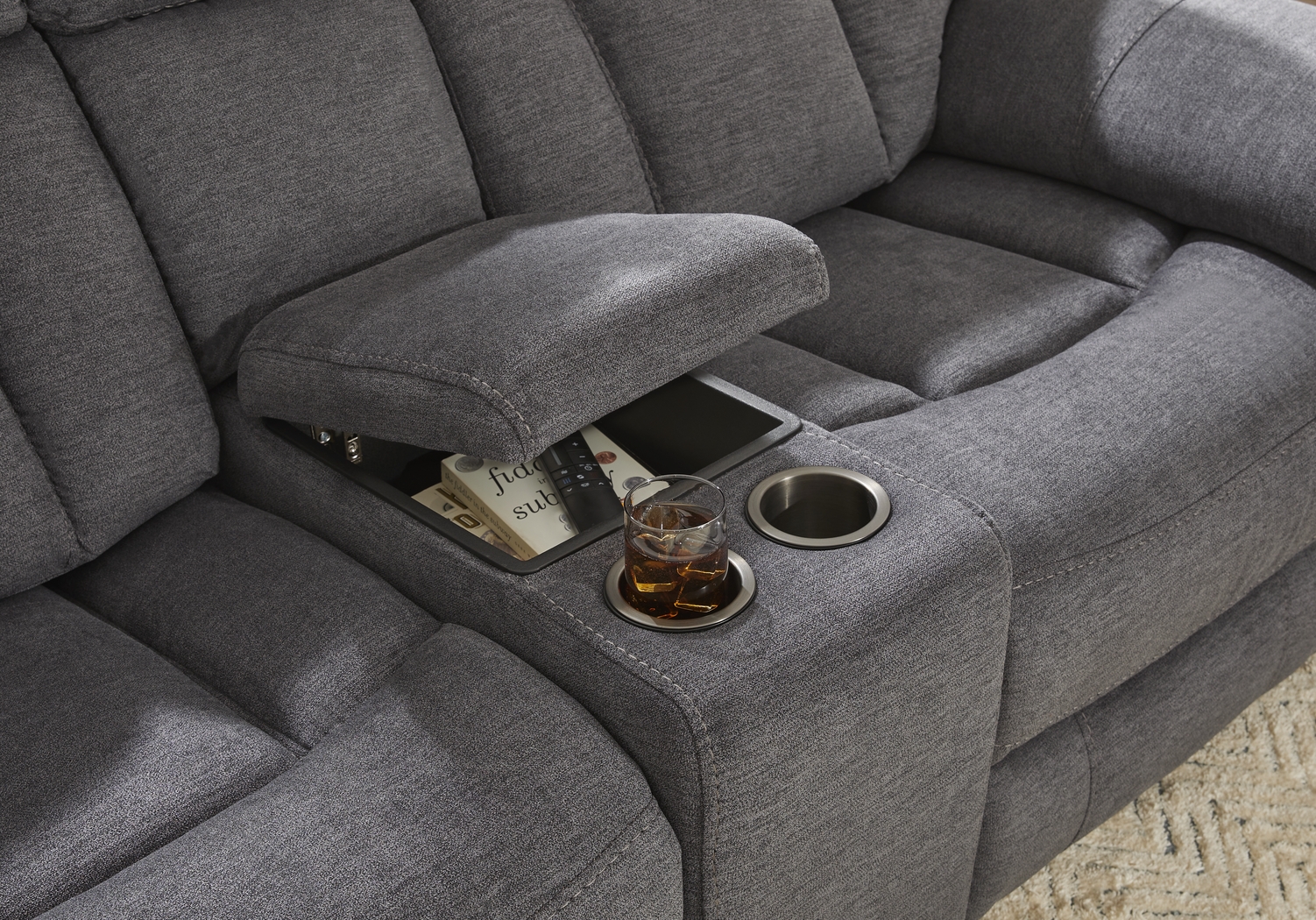 Chaston Gray Glider Console Loveseat - Thumbnail - Image 3