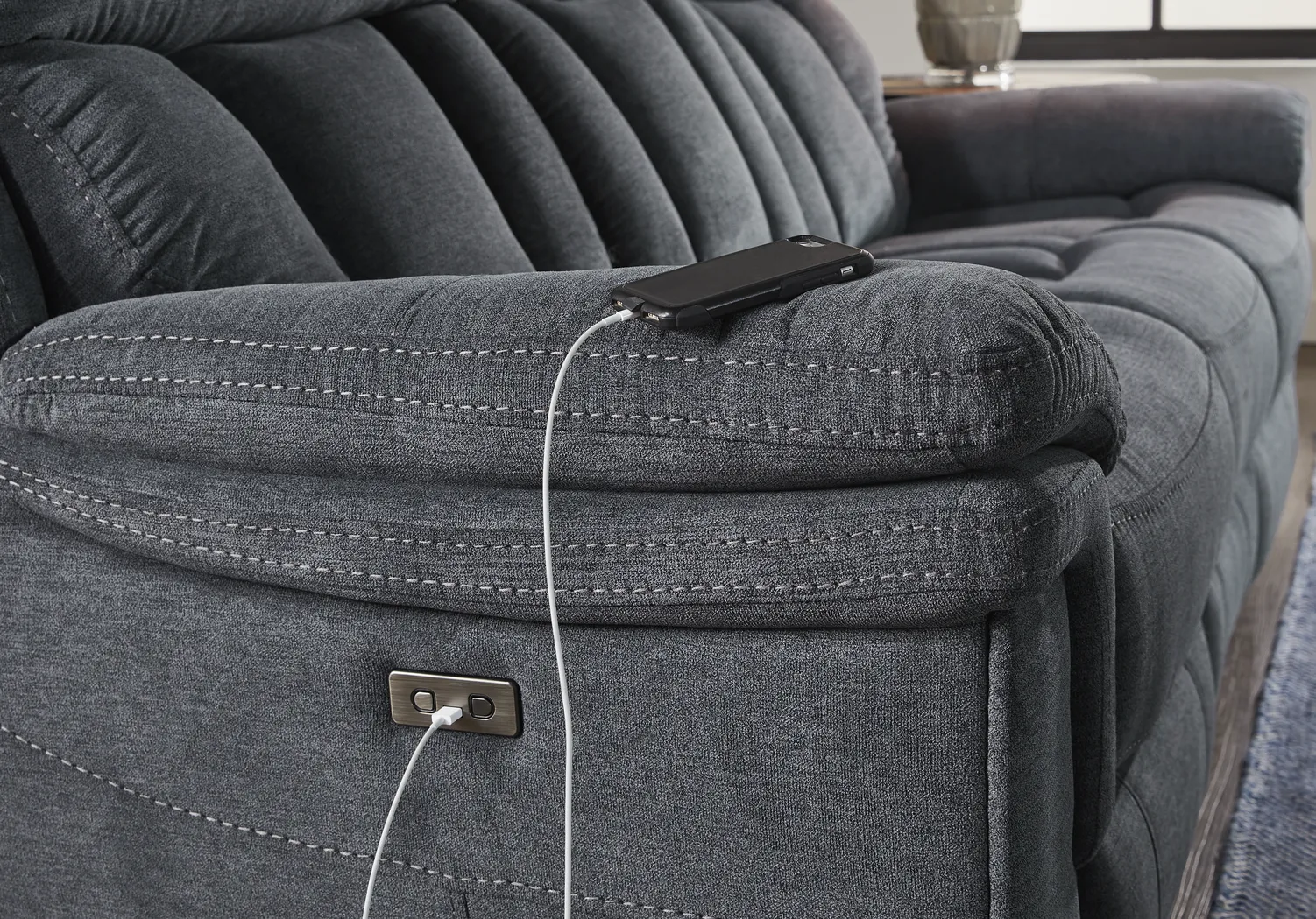 Chaston Gray Power Reclining Sofa - Thumbnail - Image 3