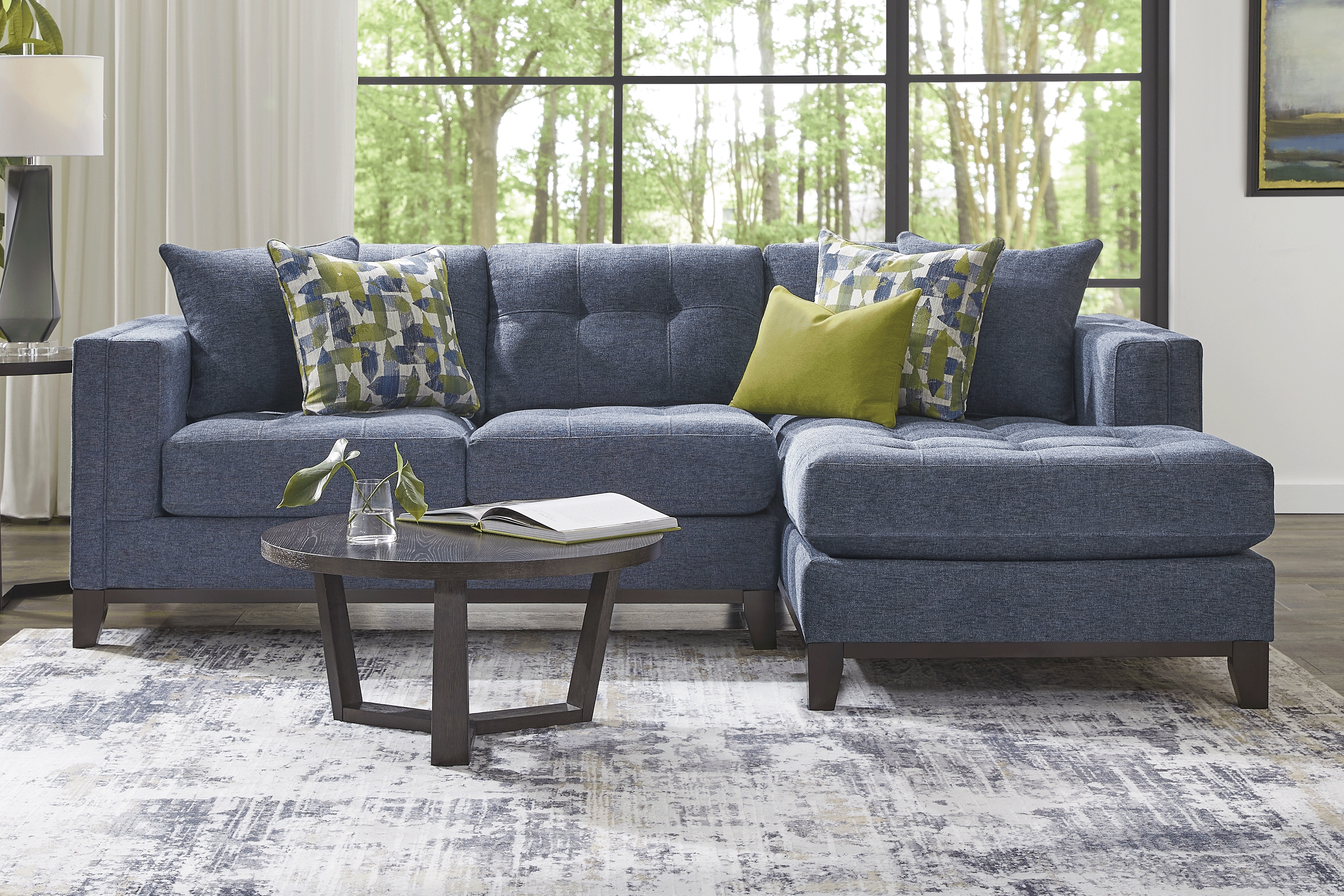 Chatham Navy 5 Pc Sectional Living Room - Thumbnail - Image 1